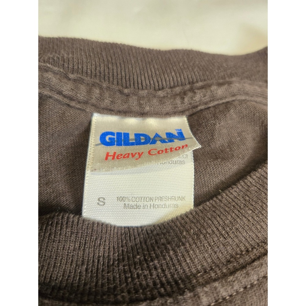 Gildan Long Sleeve Graphic Tee Mens Small Brown Excellent Michigan Great Lakes - Picture 2 of 3